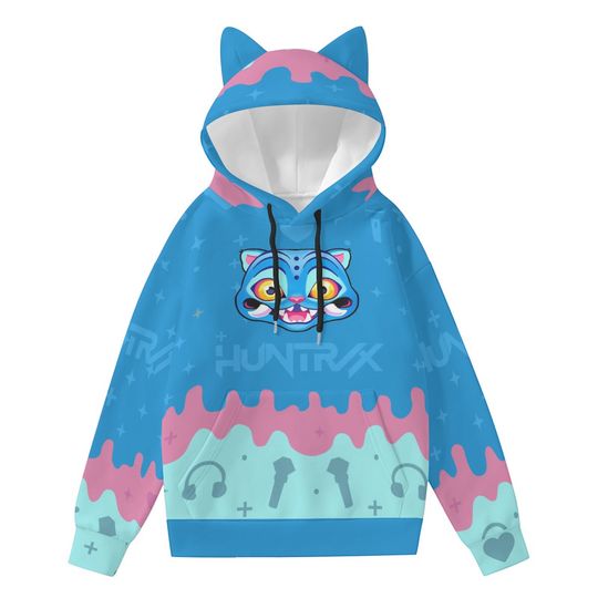 Kids Derpy Tiger Kawaii Cat Ear Hoodie: Kpop demon hunters -Inspired Pastel Anime Streetwear