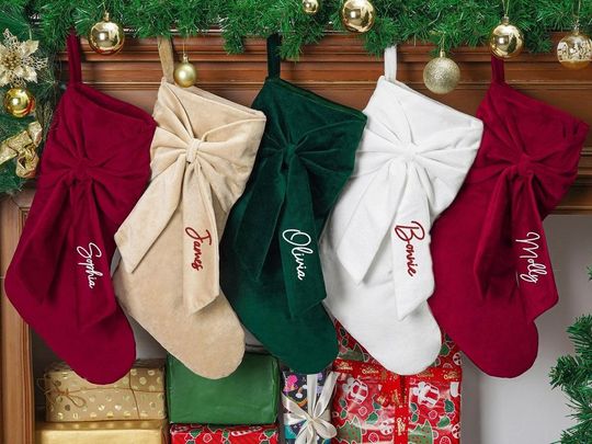 Explore Embroidered Velvet Christmas Stockings