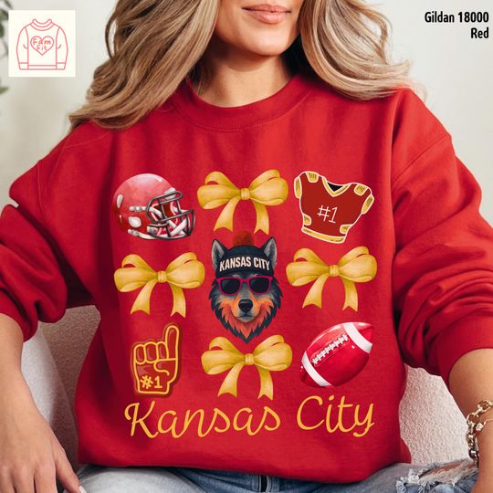 Discover Kansas City Chief Football Team Sweatshirt, Coquett Bow Sweatshirt, Gift for Fan