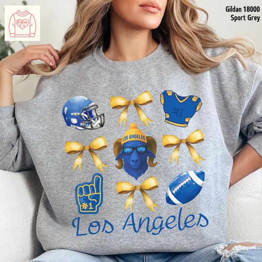 Discover Los Angeles Rams Football Team Sweatshirt, Coquett Bow Sweatshirt, Gift for Fan