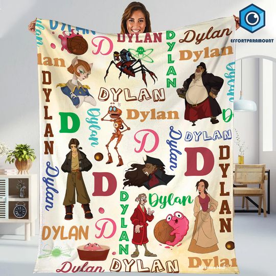 Personalized Treasure Planet Blanket, Disneyland Watercolor Blanket, Magic Kingdom Blanket