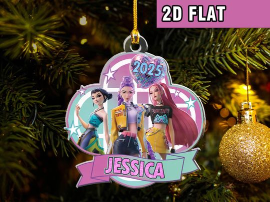 Discover Personalized Kpop Demon Hunters Ornament, Huntrix Christmas Ornament