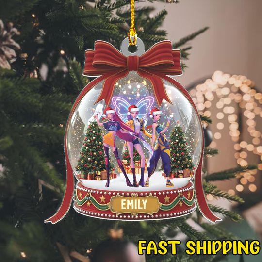 Discover Personalized Demon Hunters Ornament,Custom Name Huntrix Christmas Ornament