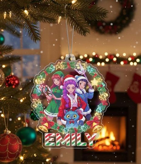 Discover Personalized Name Huntrix Rumi Christmas Acrylic Ornament