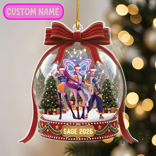 Discover Personalized Demon Hunters Ornament, Huntrix Christmas Ornament,