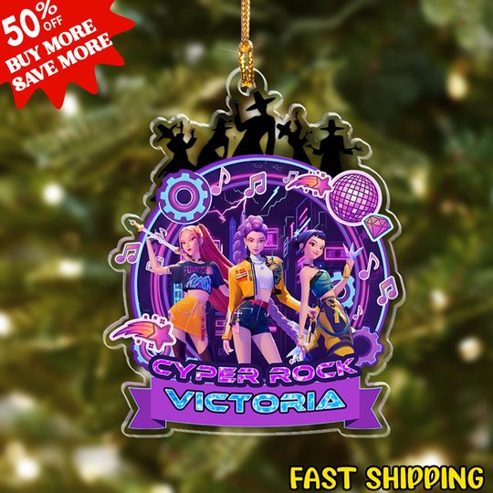 Discover Personalized Name KPOP Demon Hunter Christmas Ornament, Custom Kpop Demon Hunter Ornament