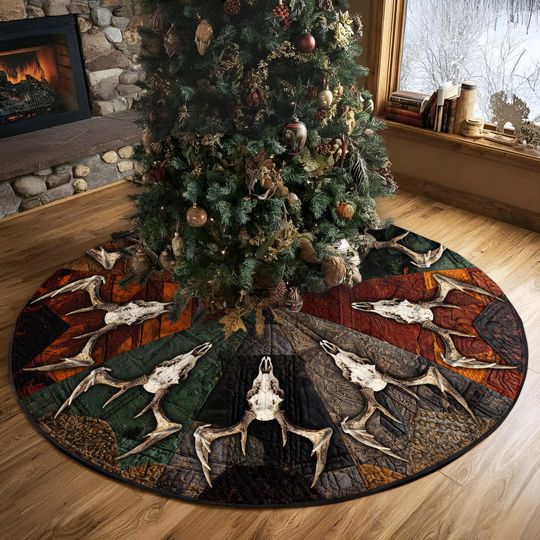 Discover Deer Hunting Christmas Tree Skirt, Hunting Cabin Tree Cover, House Warming Gift, Christmas Decor for Hunters