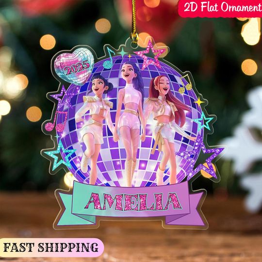 Discover Personalized Huntrix Christmas Acrylic Ornament,Custom Kpop Demon Hunter Ornament