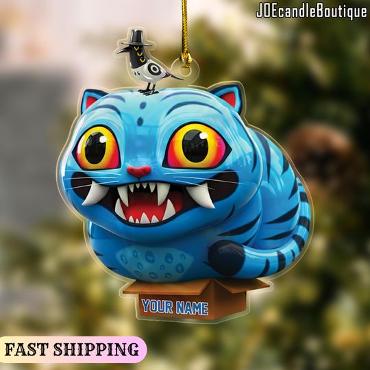 Discover Personalized Derpy Blue Tiger Ornament, KPOP Demon Hunters Acrylic Ornament, Saja Boys