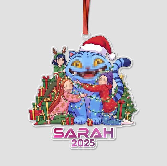 Discover Personalized Hunter Kpop Girl & Cat Tiger Christmas Acrylic Ornament