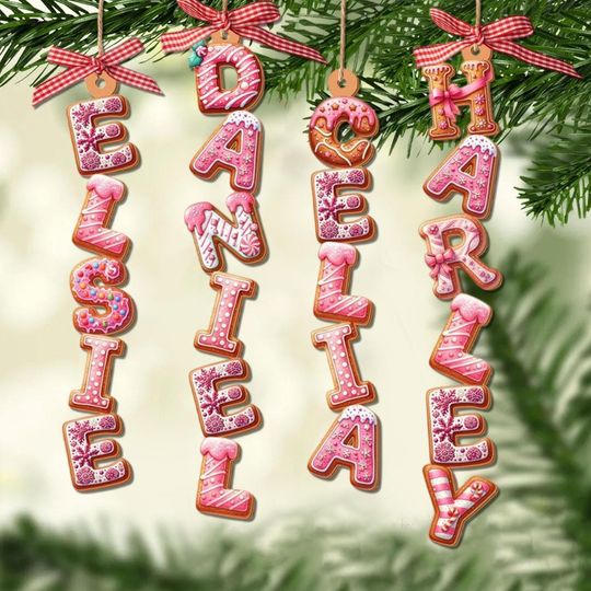 Personalized Set, Custom Alphabet Ornament, Christmas Tag for Stockings, Kids Christmas Gifts, Christmas for Family, Christmas Stocking Tag