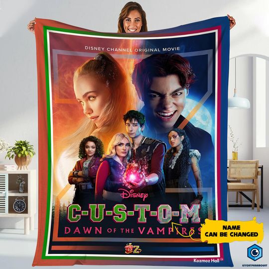 Discover Custom Name Zombies 4 Dawn of the Vampires Shirt, Zombies 4 Blanket, Disneyland Channel Movie Blanket, Custom Blanket Gift for Zombies Fans