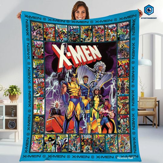X Men Characters Fleece Blanket X Men Blanket X Men Wolverine Cyclops Professor X Storm Blanket