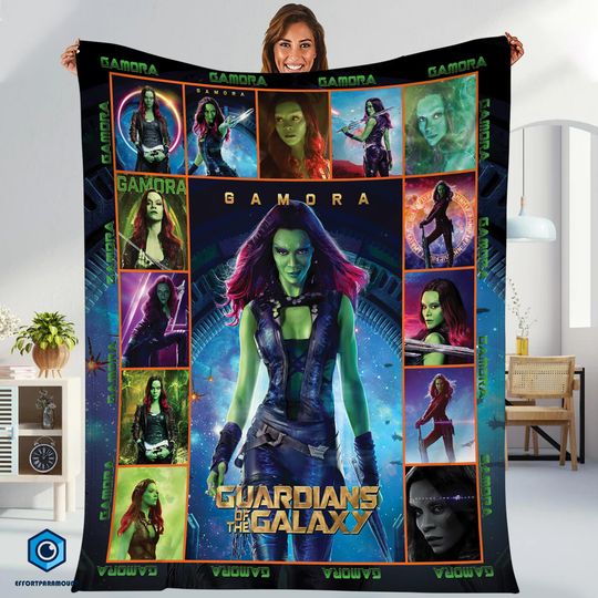 Gamora Guardians Of The Galaxy Fan Fleece Blanket | Gamora Lovers Blanket | Birthday Gift
