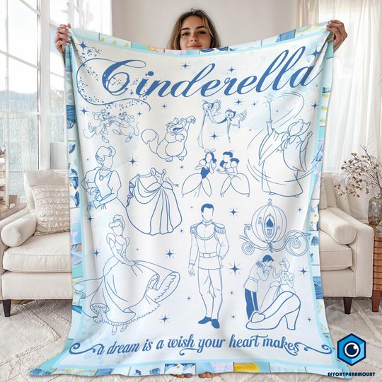 Discover Princess Cinde Blanket, Disneyworld Princess Blanket, Princess Girls Trip Blanket, Baby Girl Blanket, Kid Birthday Gifts
