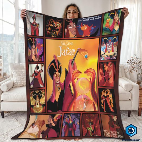 Discover Jafar Aladdin Blanket, Disneyland Villains Blanket, Villains Jafar Aladdin, Disneyland Disneyworld Travel Blanket Gifts