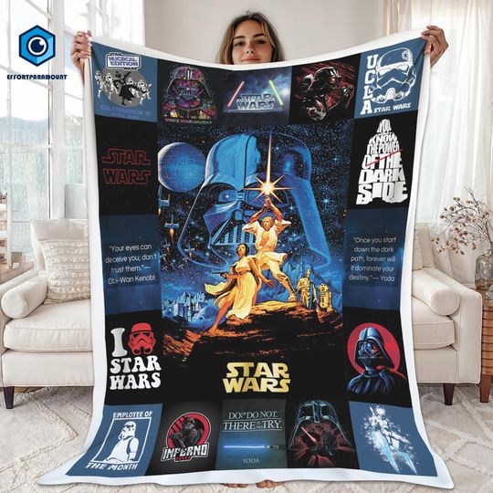 Discover The Mandalorian Darth Vader Baby Yoda Blanket | Christmas Blanket | Fleece Blanket | Christmas Gift | Custom Gift