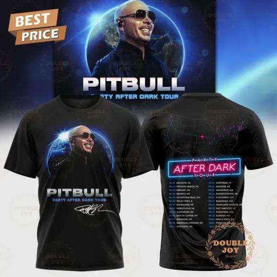 Discover Pitbull x The Party After Dark Tour 2025 3D T-Shirt