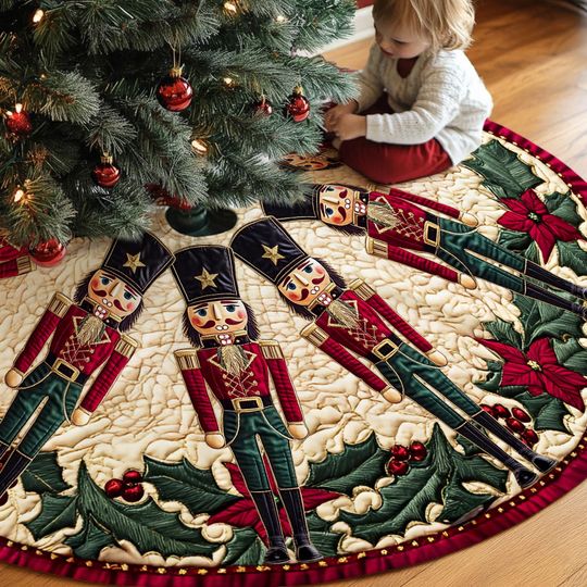 Discover Nutcracker Christmas Tree Skirt, Holiday Home Decoration, Keepsake Christmas Gift