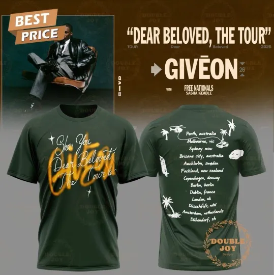 Discover GIVEON x The Tour Dear Beloved 2025 3D T-Shirt