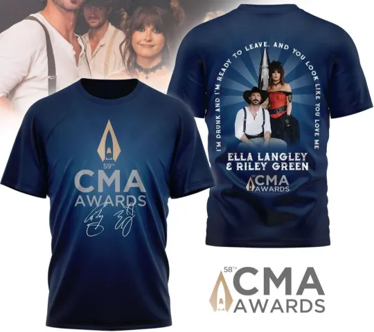 Discover Ella Langley & Riley Green 59th CMA Awards 3D T-Shirt
