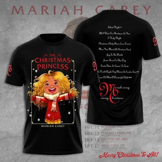 Discover Mariah Carey Merry Christmas One and All Tour 2023 All Over 3D T-Shirt