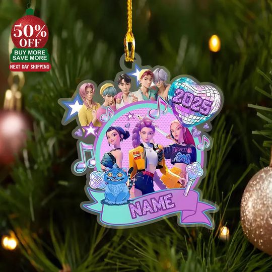 Discover Personalized Name KPOP Ornament, KPOP Christmas Keepsake, Huntrix Ornament