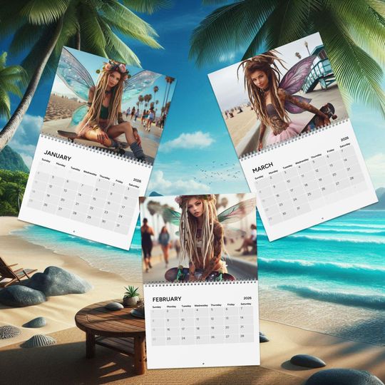 Discover Fairy Skate 2026 Wall Calendar, Whimsical Home Decor