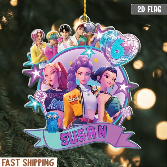 Discover Personalized Name KPOP Ornament, KPOP Christmas Keepsake, Huntrix Ornament