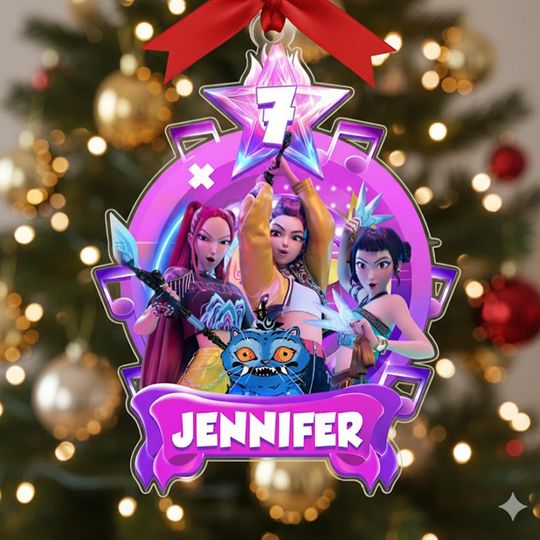 Discover Personalized Huntrix Christmas Acrylic Ornament,Custom Kpop Demon Hunter Ornament