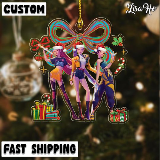 Discover Huntrix Kpop Christmas Ornament, Kpop Demon Hunter Ornament, Kpop Huntrix Christmas Ornament