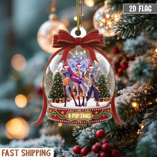 Discover Personalized Kpop Demon Hunters Ornament, Huntrix Christmas Ornament