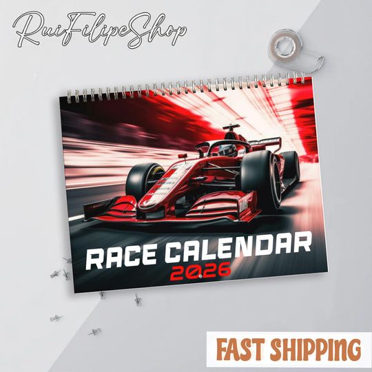 Discover Race Calendar 2026, High Speed Racing Wall Calendar, Perfect Gift for Motorsports Fans, Drivers and Racing Enthusiasts