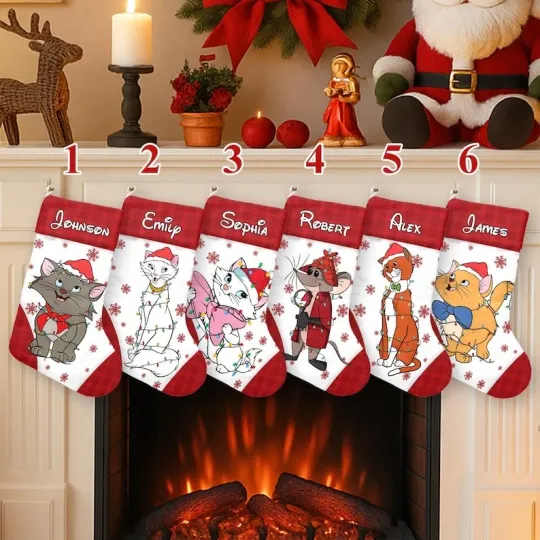 Discover Personalized The Aristocats Holiday Fireplace Decor For Cat Lovers Xmas Stocking
