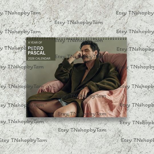 Pedro Pascal 2026 Wall Calendar Planner, Unique Holiday Gift, Fan Gift, Gift For Her, Celebrity Merchandise, Celebrity Crush Merch
