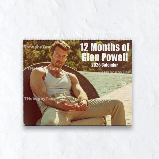 Discover Glen Powell Calendar | Glen Powell Gift | Glen Powell Christmas | Glen Powell Fan | Glen Powell Birthday | Glen Powell Merch | 2026 Calendar