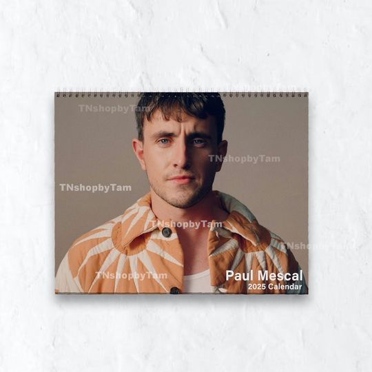 Paul Mescal 2026 Wall Calendar Planner, Unique Holiday Gift, Fan Gift, New Year Gift, Paul Mescal Celebrity Merch, Celebrity Crush Merch