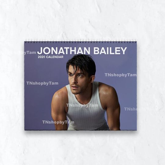Jonathan Bailey Wall Calendar 2026 - Jonathan Bailey Merch for Fan | Home Decor, Office Decor - New Year Fan Gift, Unique Holiday Gift