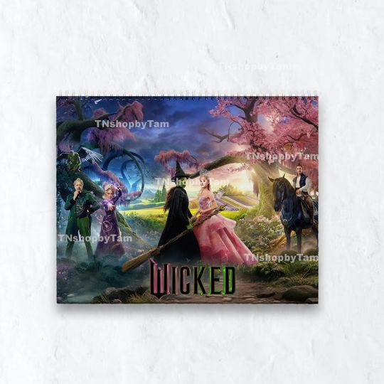 Discover Wicked 2026 Calendar, Monthly Planner for Fans, Magical Wall Decor, Gift for Musical Lovers, Wicked Merch, Defying Gravity Calendar