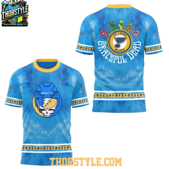 St. Louis Blue Grateful *Dead 2025 Happy 60Th Anniversary 3D T-shirt