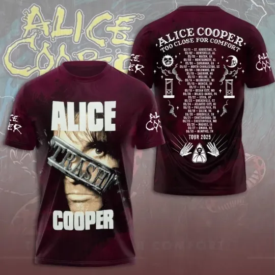 Alice Cooper Tour 2025 Too Close For Comfort Tour 3D Shirt
