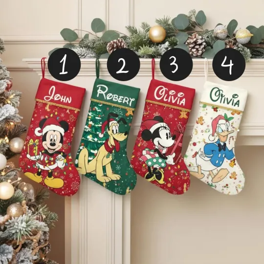 Discover Personalized Mickey & Friends Tis The Season To Be Jolly Christmas Stocking