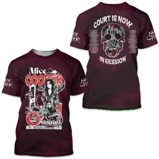 Discover Alice Cooper Tour 2025 Too Close For Comfort Tour 3D Shirt