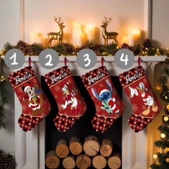 Discover Personalized Mickey And Friends Christmas Decoration Festive Holiday Stocking