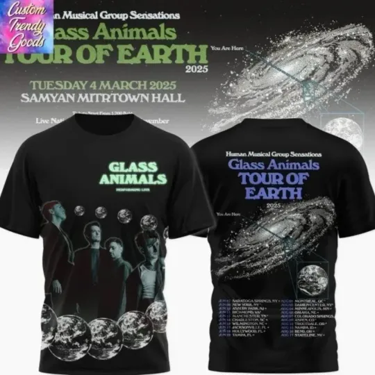Discover Glass Animals Tour Of Earth 2025 3D T-Shirt