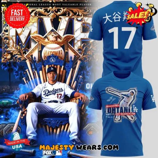Discover Shohei Ohtanii Royal 2025 National League MVP 3D T-Shirt
