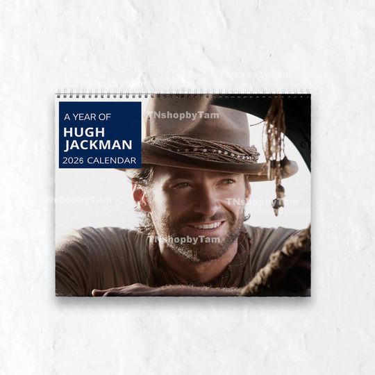 Discover Hugh Jackman Wall Calendars 2026, Celebrity Calendar, Celebrity Merch, 2026 Wall Calendar, New Year Gift