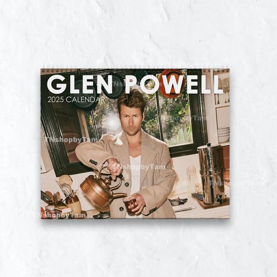 Discover Glen Powell Calendar | Glen Powell Gift | Glen Powell Christmas | Glen Powell Fan | Glen Powell Birthday | Glen Powell Merch | 2025 Calendar