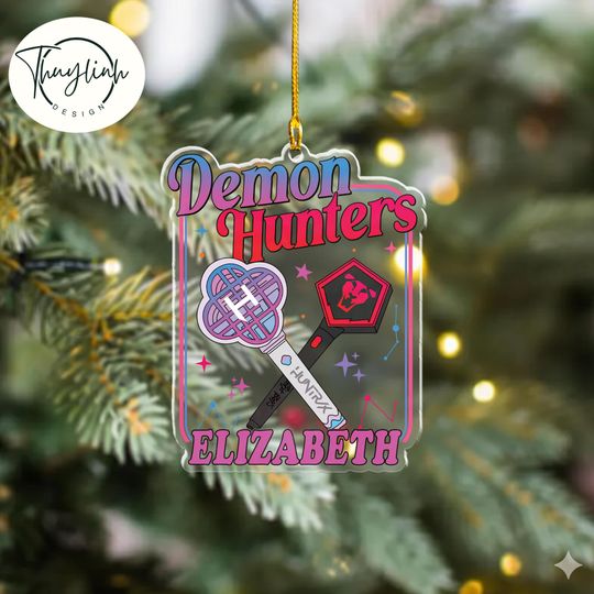 Personalized Name KPOP Ornament, Demon Hunters Keepsake, Huntrix Ornament, Mira Rumi Zoey Ornament, Demon Hunters Custom Ornament for Her