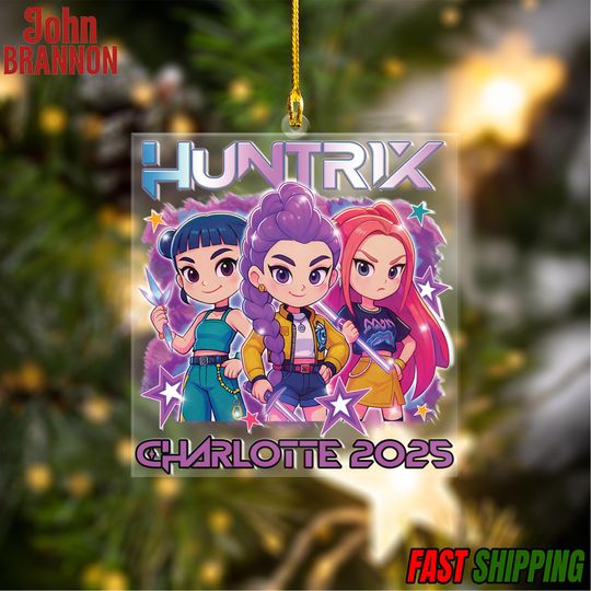 Discover Personalized Huntrix Christmas Acrylic Ornament,Custom Kpop Demon Hunter Ornament,Decor Gift for Demon Hunter Fan,Huntrix Christmas Ornament